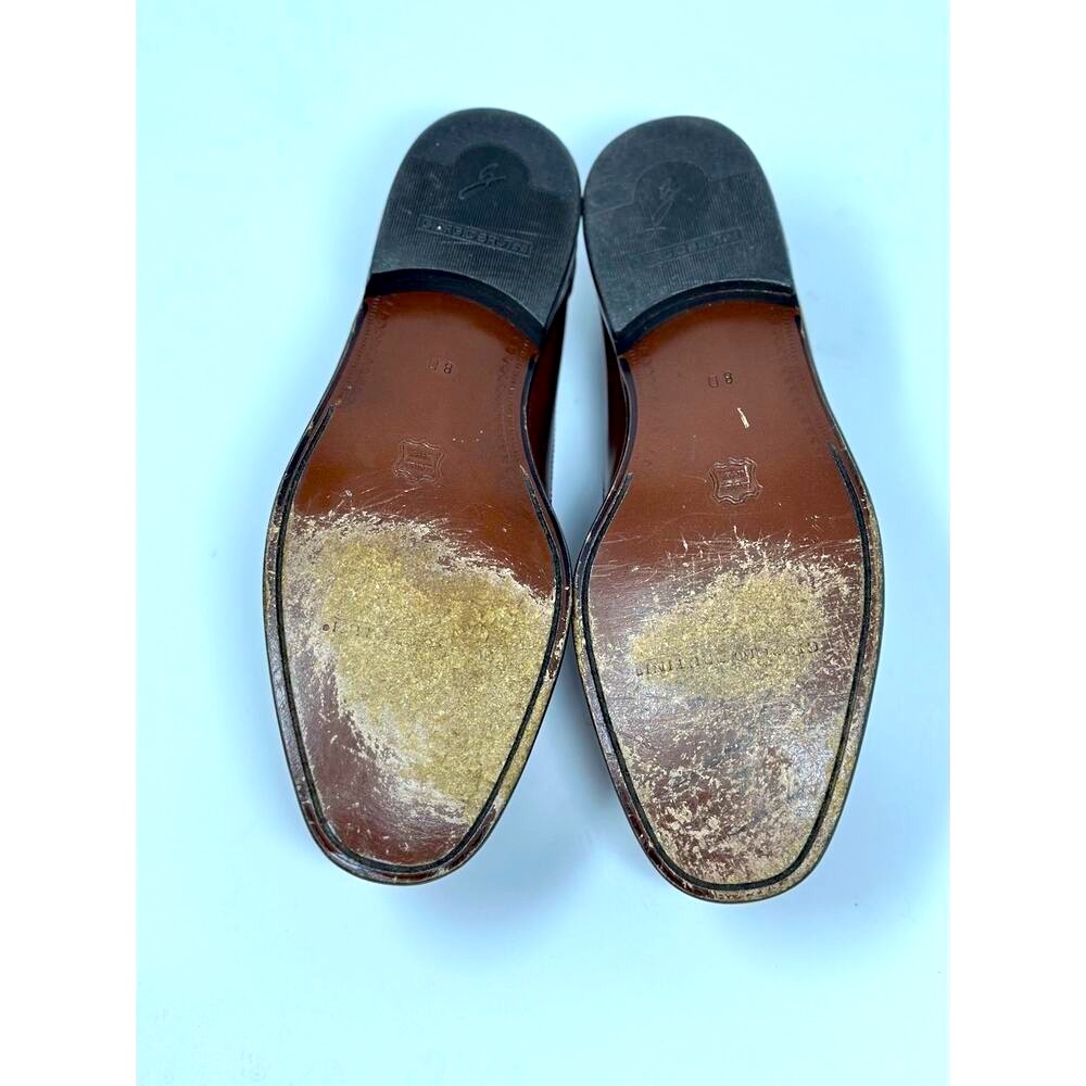 GIORGIO BRUTINI Men’s Size 8 Le Glove Loafers Brown Leather Kiltie Tassel Shoes - Picture 9 of 13